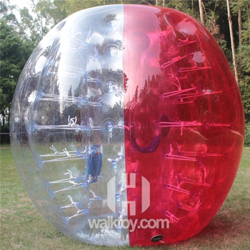 Half Red Half Clear Inflatable Soccer Bubble