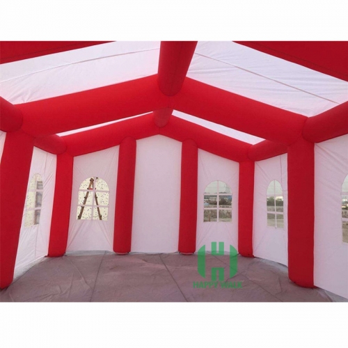 Red inflatable tent for party