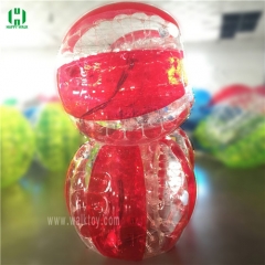 Red and clear soccer bubble