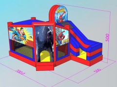 7L*5W*5Hm  Inflatable Spiderman Batman Superman Water Slide