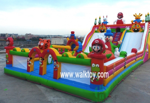 Super Mario Outdoor Themed Inflatable Amusement Park for Children