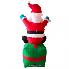 Christmas Father Sitting on Present Inflatable Decoration