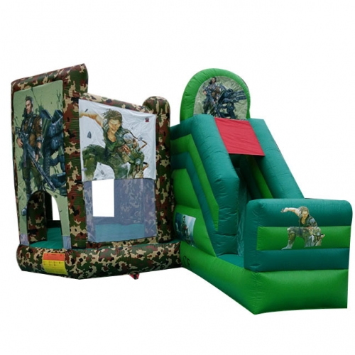 Soldier Camouflage Military Inflatable Bouncer Slide