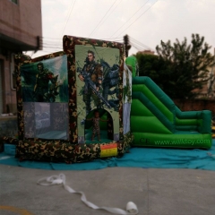 Soldier Camouflage Military Inflatable Bouncer Slide