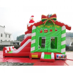 Christmas Santa Claus Inflatable Bouncer Castle With Slide