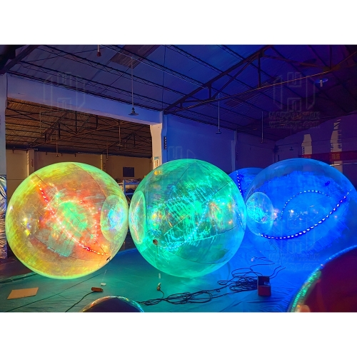 Christmas snow ball zorb ball with led neon light for party