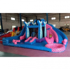 2023 Customized outdoor water park mermaid pool water slides inflatable slide inflatable Bouncer water slide for adult