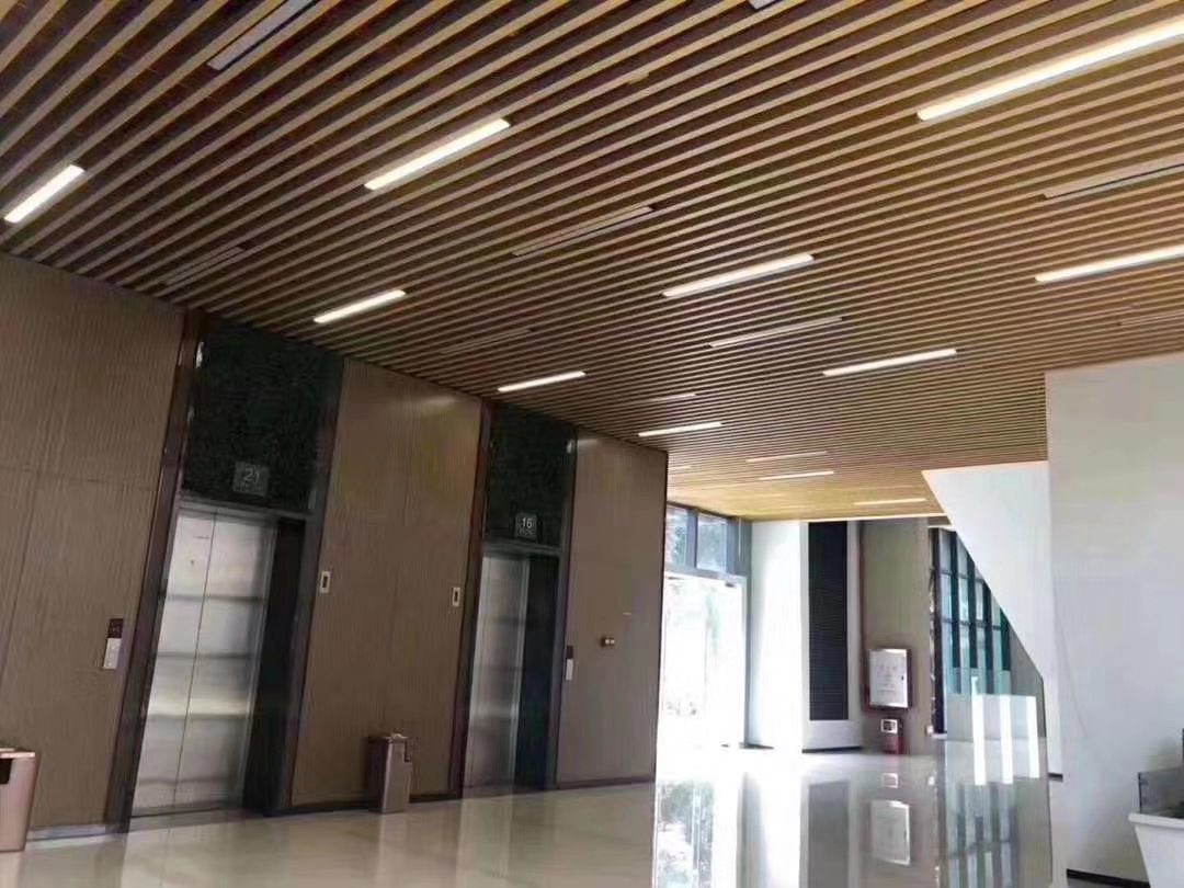 Modern Aluminum Baffle Ceiling Wooden Grain