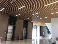 Wooden grain aluminum baffle ceiling