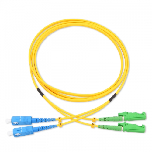 SC/UPC-E2000/APC Duplex OS2 9/125 SMF Fiber Patch Cable