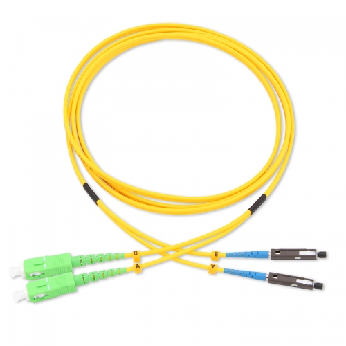 SC/APC-MU Duplex OS2 9/125 SMF Fiber Patch Cable