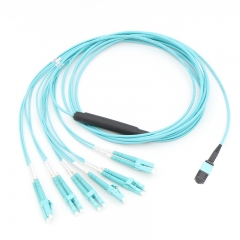 12 Fiber MPO-6LC Duplex 10G OM3 Multi-mode Fiber Optic Harness Fan-out/Breakout Cable