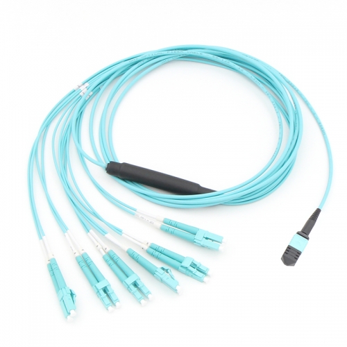 12 Fiber MPO(Male)-6LC Duplex 10G OM3 Multi-mode Fiber Optic Harness Fan-out/Breakout Cable