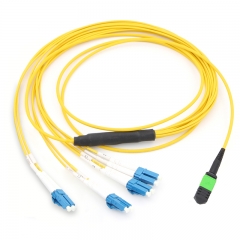 8 Fiber MPO-4LC Duplex 9/125 Single-mode Fiber Optic Harness Fan-out/Breakout Cable
