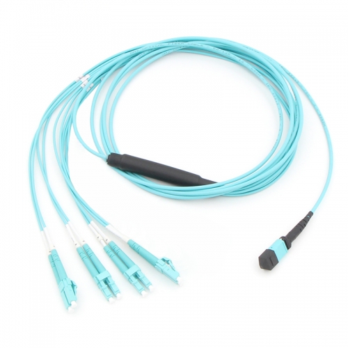 8 Fiber MTP-4LC Duplex 10G OM3 Multi-mode Fiber Optic Harness Fan-out/Breakout Cable