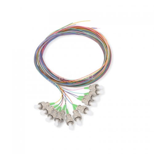12-fiber FC/APC 9/125 Single-mode Color-Coded Fiber Optic Pigtail