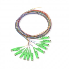 12-fiber E2000/APC 9/125 Single-mode Color-Coded Fiber Optic Pigtail