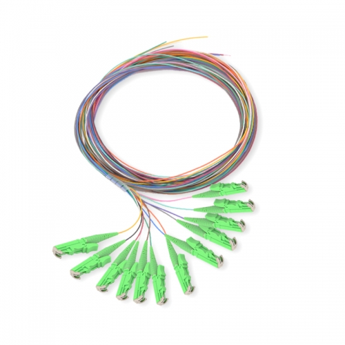 12-fiber E2000/APC 9/125 Single-mode Color-Coded Fiber Optic Pigtail