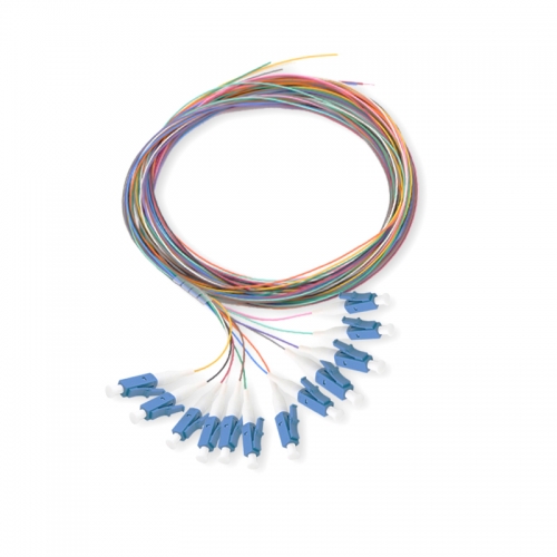 12-fiber LC/UPC 9/125 Single-mode Color-Coded Fiber Optic Pigtail