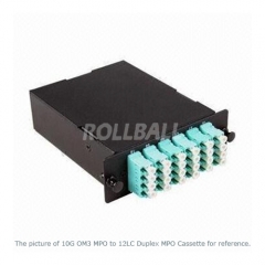 2xMPO Male to 12xLC/UPC Duplex, 24 Fibers OS2 Single Mode MPO Cassette