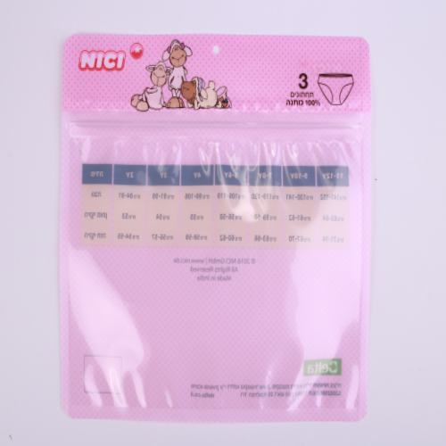 Quad-sealing Packaging Bag with Zipper for Underwear Packaging