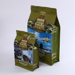 Flat Bottom Bag with Zipper for Pet Food Packaging