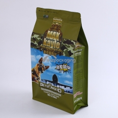 Flat Bottom Bag with Zipper for Pet Food Packaging