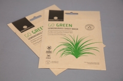 100% compostable 3 side sealed face mask packaging pouch