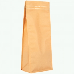 In stock 100% recyclable flat bottom coffee pouch bag with degassing valve
