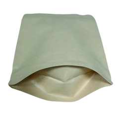 100% compostable stand up kraft paper packaging pouch with zipper