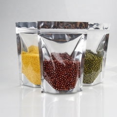One side transparent VMPET stand up food packaging pouch