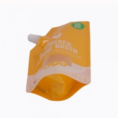 Custom pet food chicken bone broth spout pouch