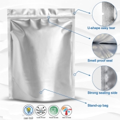 High barrier aluminum foil stand up pouch with zipper