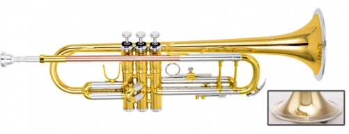 Bb Trumpet Yellow Brass Body with Cupronickel Ring Bell Musical instruments store