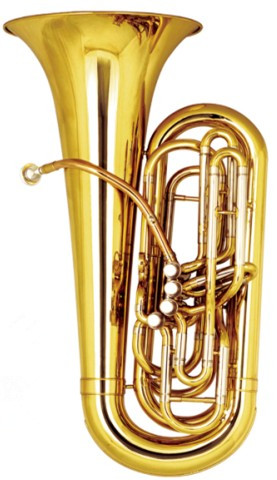 2/4 Tuba Four Top Action Piston Valves C Flat 827mm Height Brass Instruments with Foambody Case