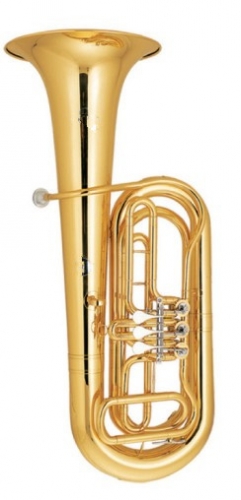 3/4 Bb Tuba Rotary Valve 991mm Height Brass Instruments with ABS Case On Sale