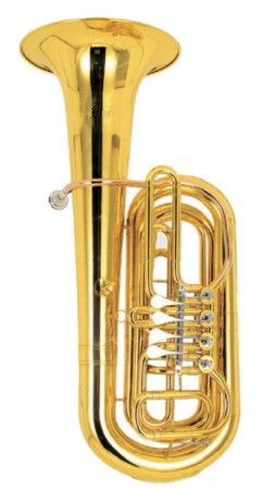 3/4 Bb Flat Tuba Four Rotary Valves 991mm Height Brass Instruments with ABS Case OEM Dropshipping