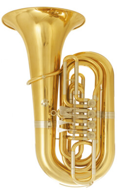 4/4 Rotary Valve Tuba Bb Flat Yellow Brass Body 896mm Height Brass Instruments with Foambody Case On Sale
