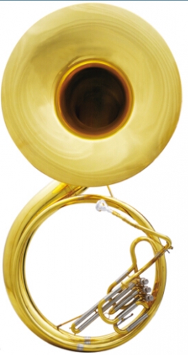 Brass Sousaphone Tuba Bb Pitch Big Bell Size 660mm with Mouthpiece and Wood Case Brass Instruments Chinese Online Supplier
