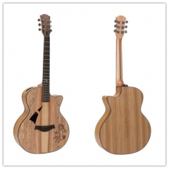 Plywood Acoustic Guitar Deadwood+Zebrawood Body Ch...