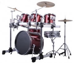 7-Pieces PVC Drum Sets Red Color 6-ply Shells Percussion Musical Instruments On sale