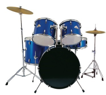 5-pieces PVC Drum Set Blue Finish for Sale Percussion Musical instruments online shop