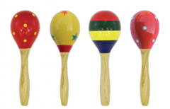 Maracas 14*4.5cm Wooden Material Hand Painted Perc...