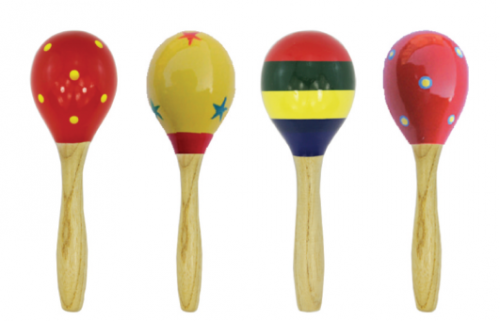 Maracas 14*4.5cm Wooden Material Hand Painted Percussion Shaker Online Sale