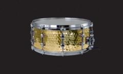 Hammered Yellow Brass Steel Snare Drums Solid Chro...