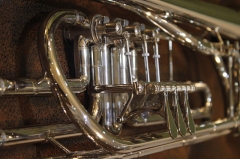 Bb Bass Trumpet Brass Body Lacquer Finish with Wood case Musical instruments OEM Dropshipping Wholesale