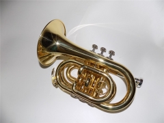 Bb Pocket Cornet Yellow Brass Body Lacquer Finish Trumpet Sale OEM Dropshipping China mainland supplier