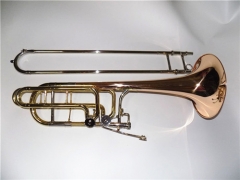 Professional Bb/F/Eb/D Bass trombone China Yellow brass Musical instruments OEM