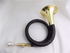 Bb Pocket Hunting Horn Lacquer Finish with Bag China Musical instruments online shop