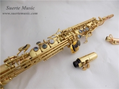 Straight Soprano Saxophone Italy Pads Gold Brass Body With Foambody case and mouthpiece China mainland Musical instruments Manufacture export